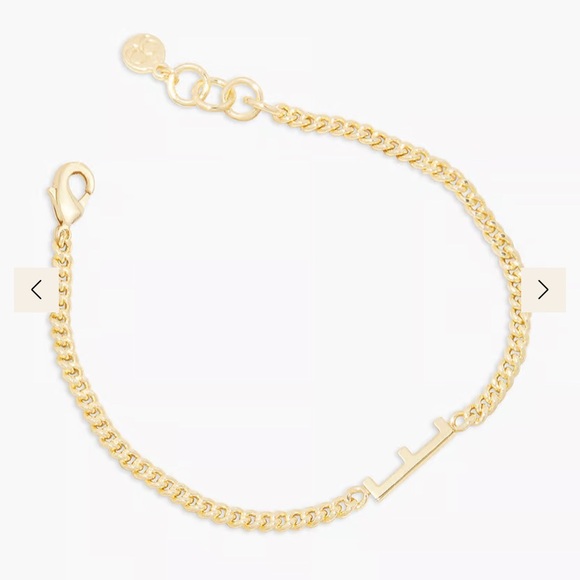 MOVING SALE | NWT Gorjana 18k Gold-Plated Personalized “E” Initial Bracelet - Picture 3 of 4